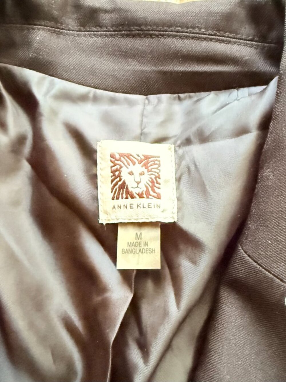 Size M Anne Klein Black Gold Button Tailored Blazer - Picture 2 of 5